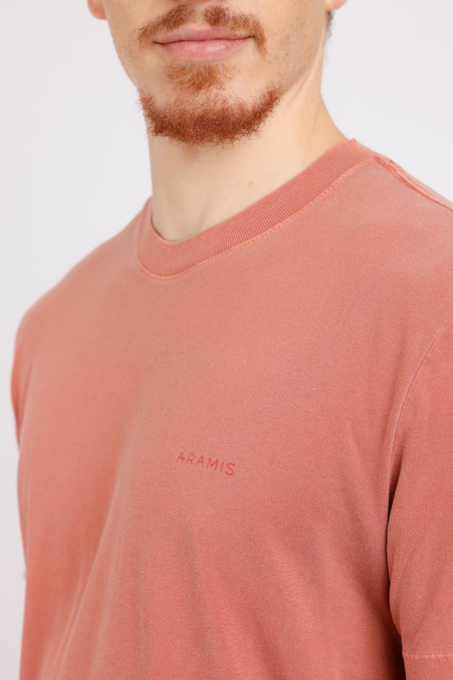 Camiseta Manga Curta Malha Estonada Lisa Vermelho Urucum — foto 1 de 2