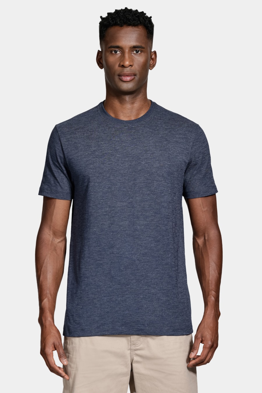 Camiseta Manga Curta Malha Flame Mescla Marinho — foto 1 de 5