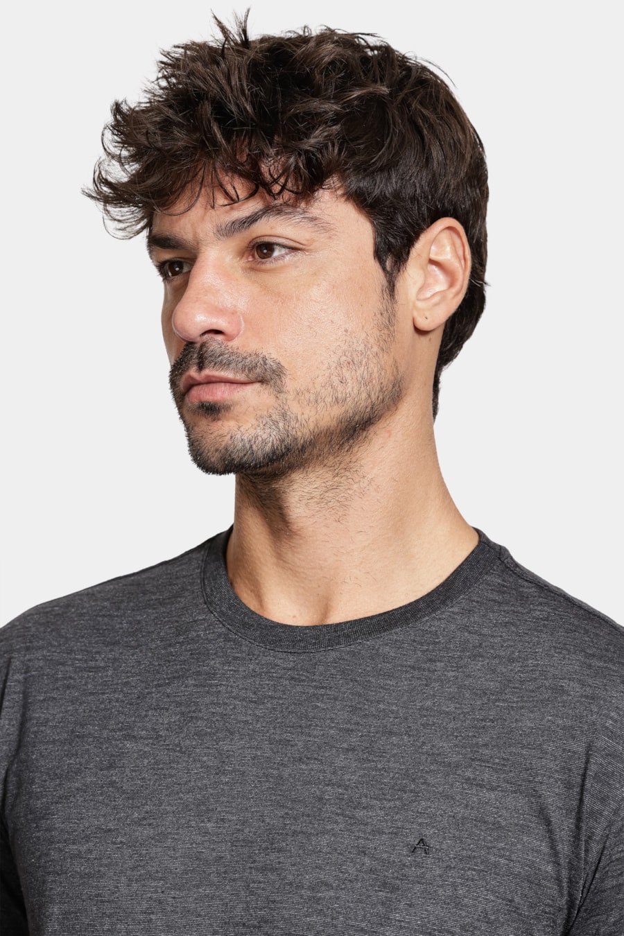 Camiseta Manga Curta Malha Flame Mescla Preto — foto 3 de 5