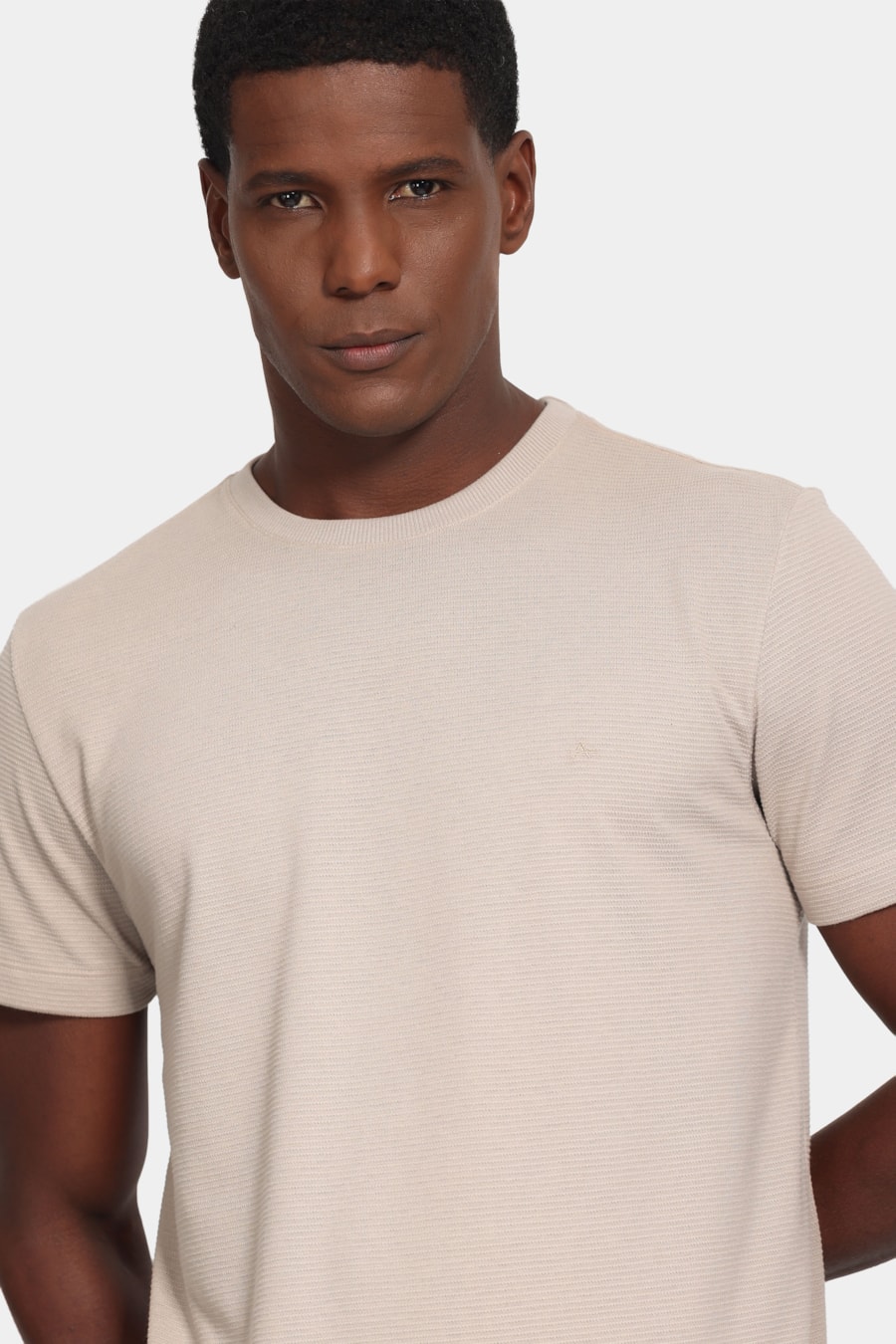 Camiseta Manga Curta Malha Lisboa Caqui Mascavo 114 — foto 3 de 5