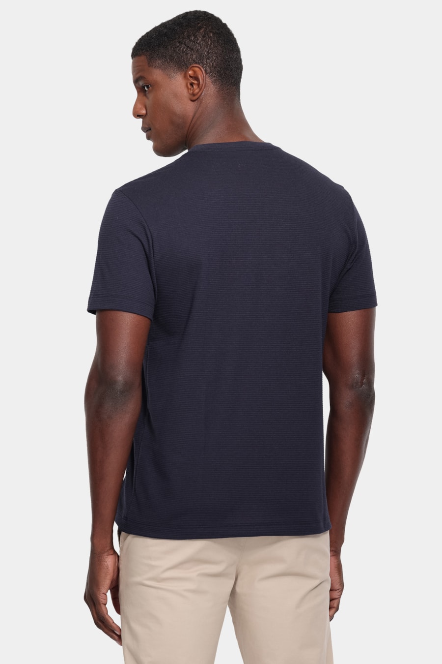Camiseta Manga Curta Malha Lisboa Marinho — foto 4 de 5