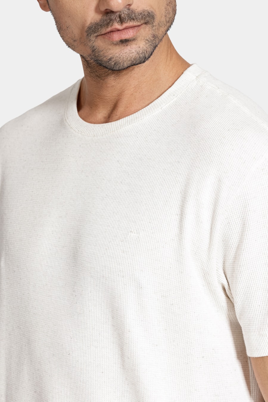 Camiseta Manga Curta Malha Maxilin Natural — foto 3 de 5