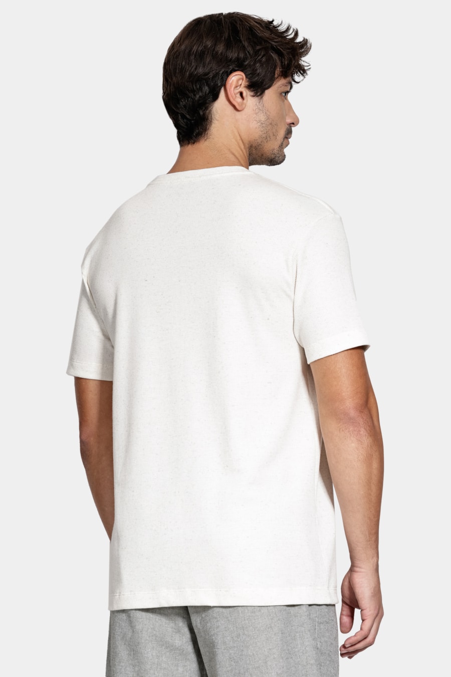 Camiseta Manga Curta Malha Maxilin Natural — foto 4 de 5