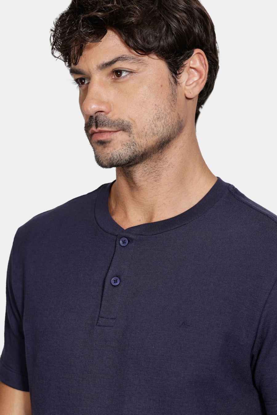 Camiseta Manga Curta Malha Portuguesa Tricot Navy — foto 3 de 5