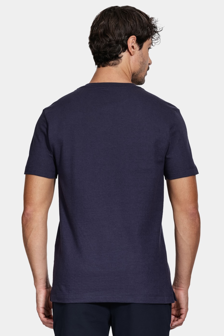 Camiseta Manga Curta Malha Portuguesa Tricot Navy — foto 4 de 5