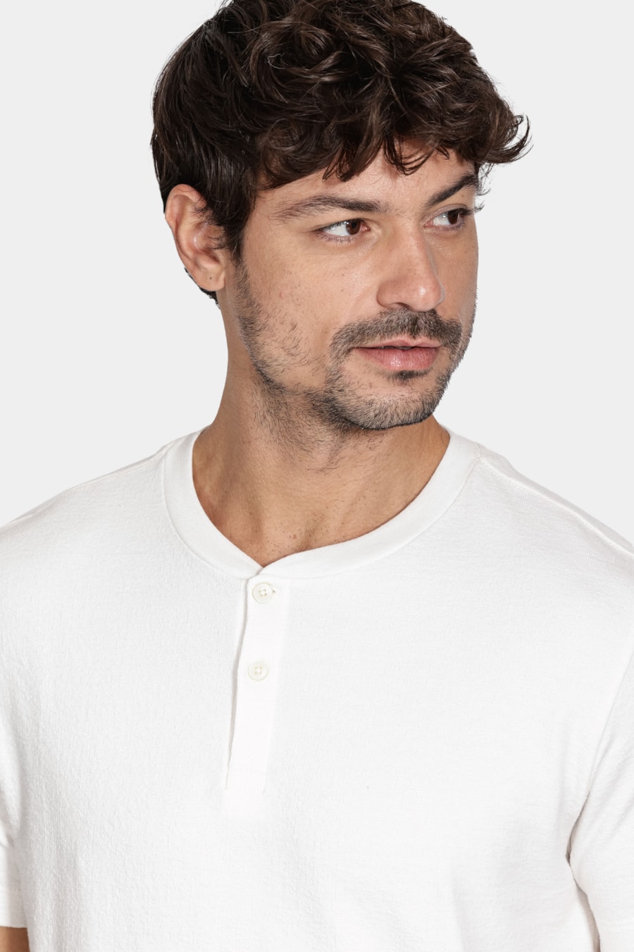 Camiseta Manga Curta Malha Portuguesa Tricot Off White — foto 3 de 5