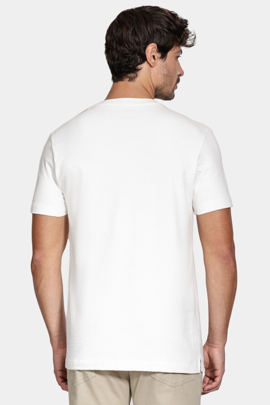 Camiseta Manga Curta Malha Portuguesa Tricot Off White — foto 4 de 5