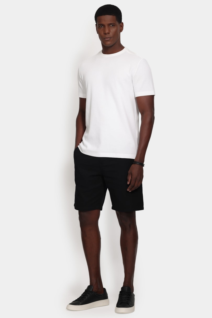 Camiseta Manga Curta Malha Quadriculada Off White