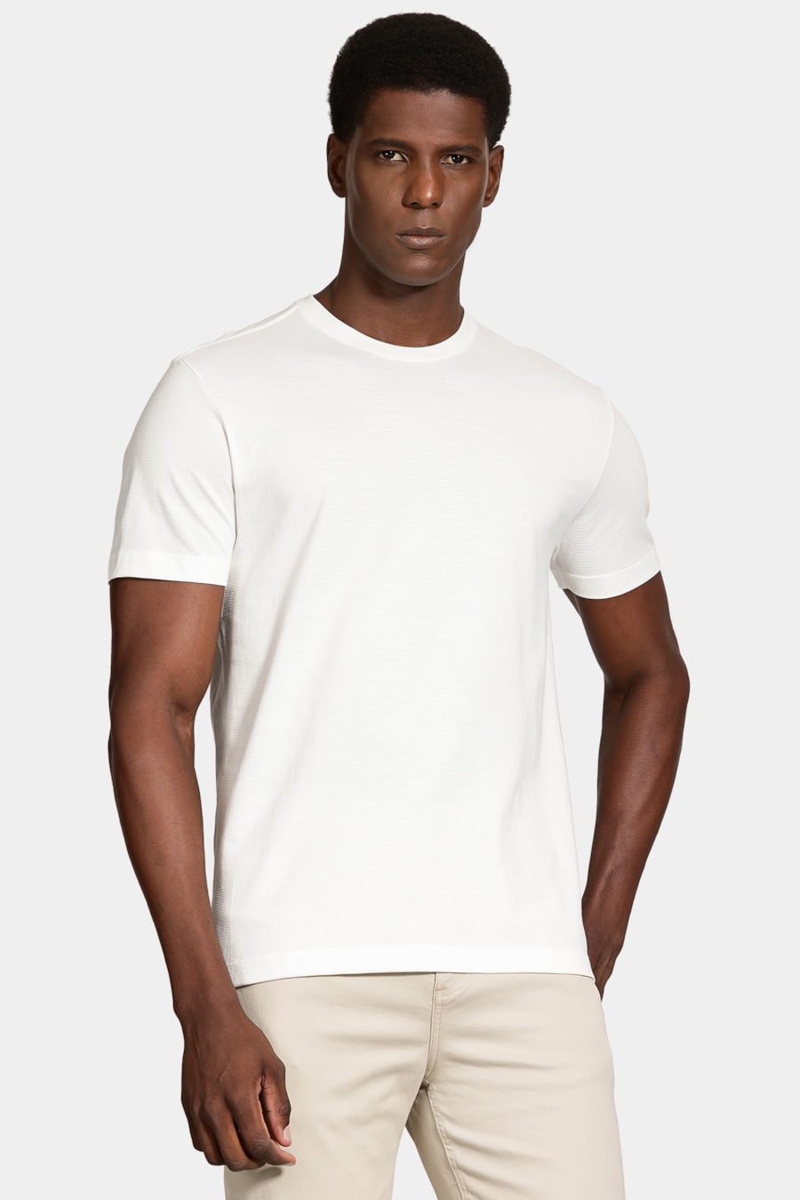 Camiseta Manga Curta Malha Quadrile Off White — foto 1 de 5