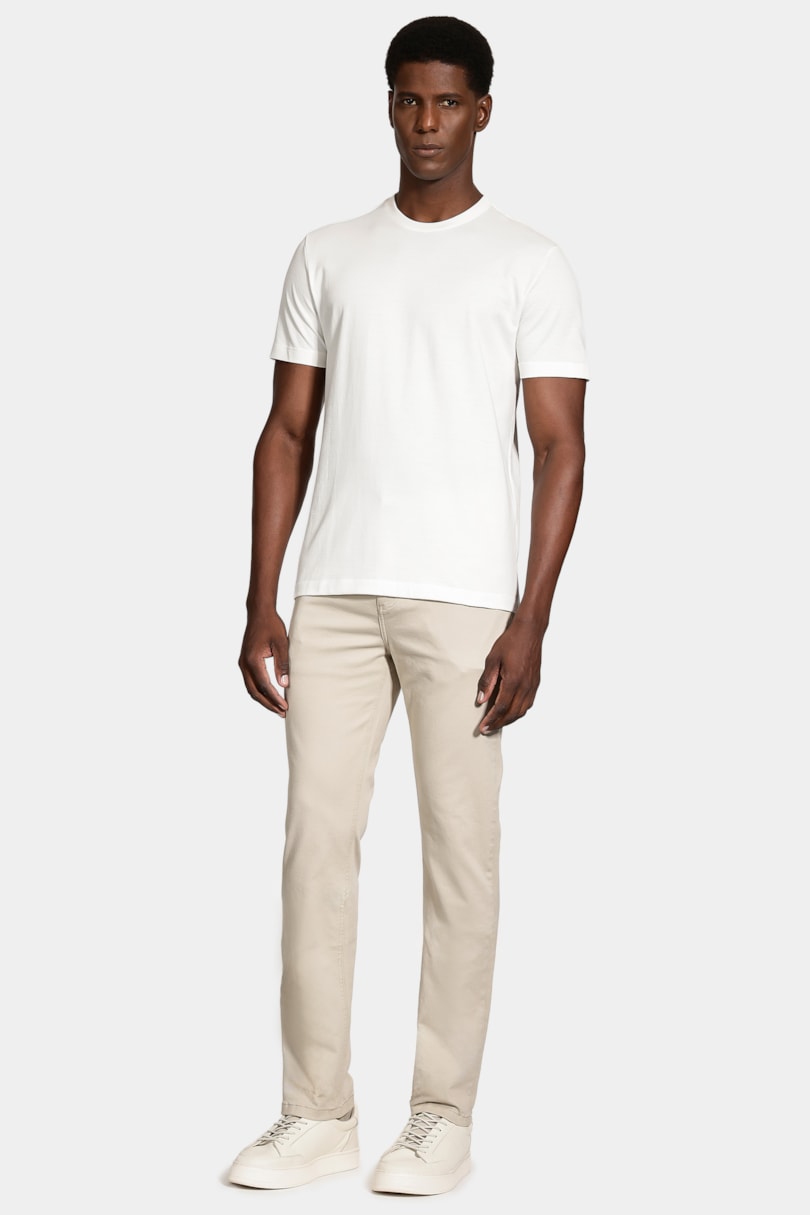 Camiseta Manga Curta Malha Quadrile Off White