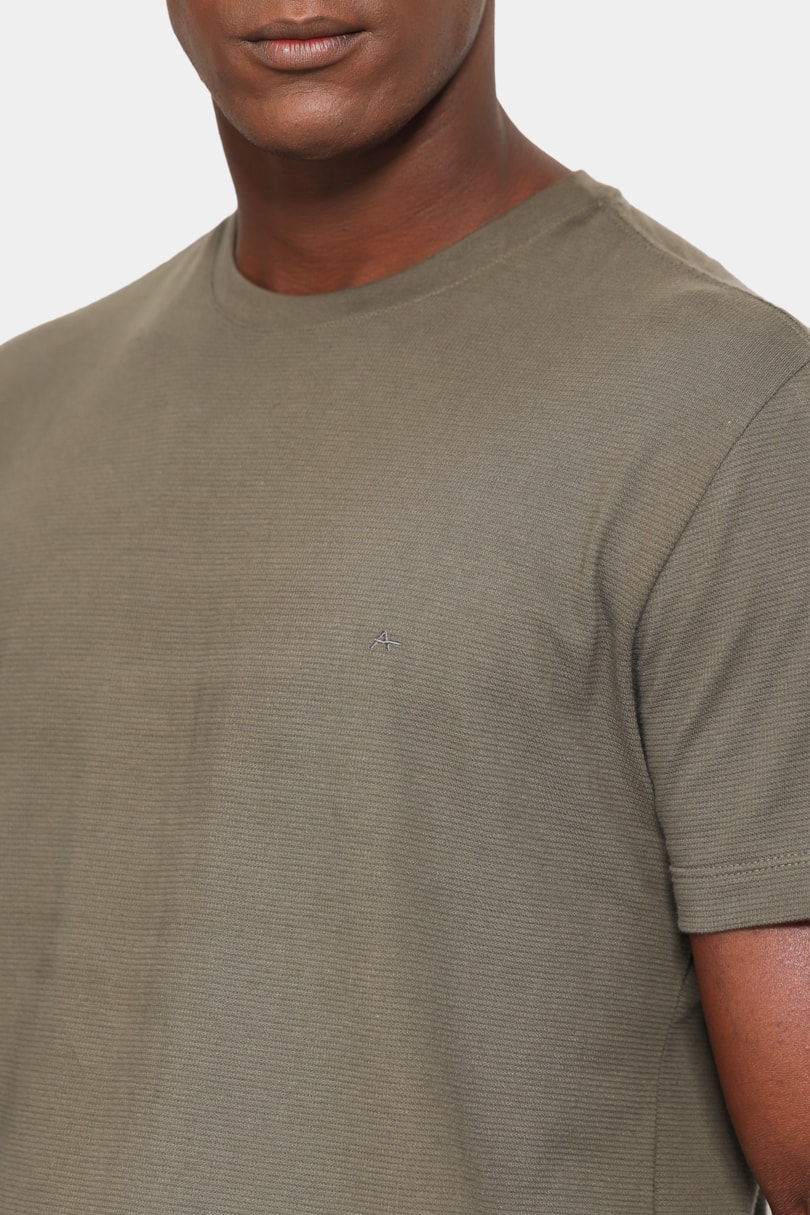 Camiseta Manga Curta Malha Quadrile Verde Oliva