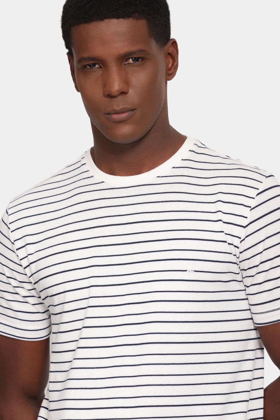 Camiseta Manga Curta Malha Rugby Branco C/Marinho — foto 3 de 5