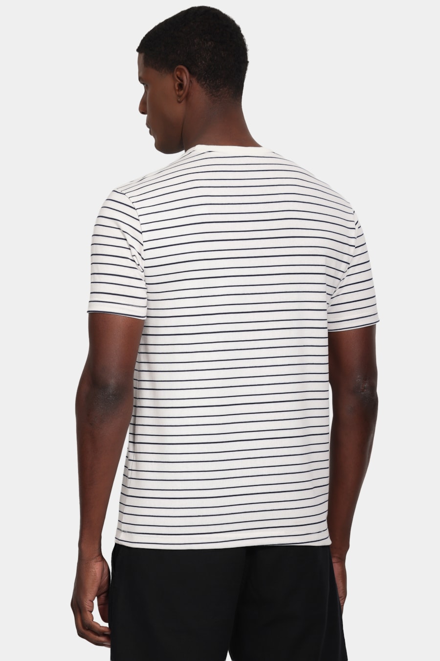 Camiseta Manga Curta Malha Rugby Branco C/Marinho — foto 4 de 5