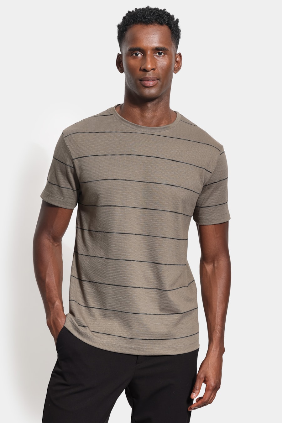 Camiseta Manga Curta Malha Rusc Army Green C/ Preto — foto 1 de 4
