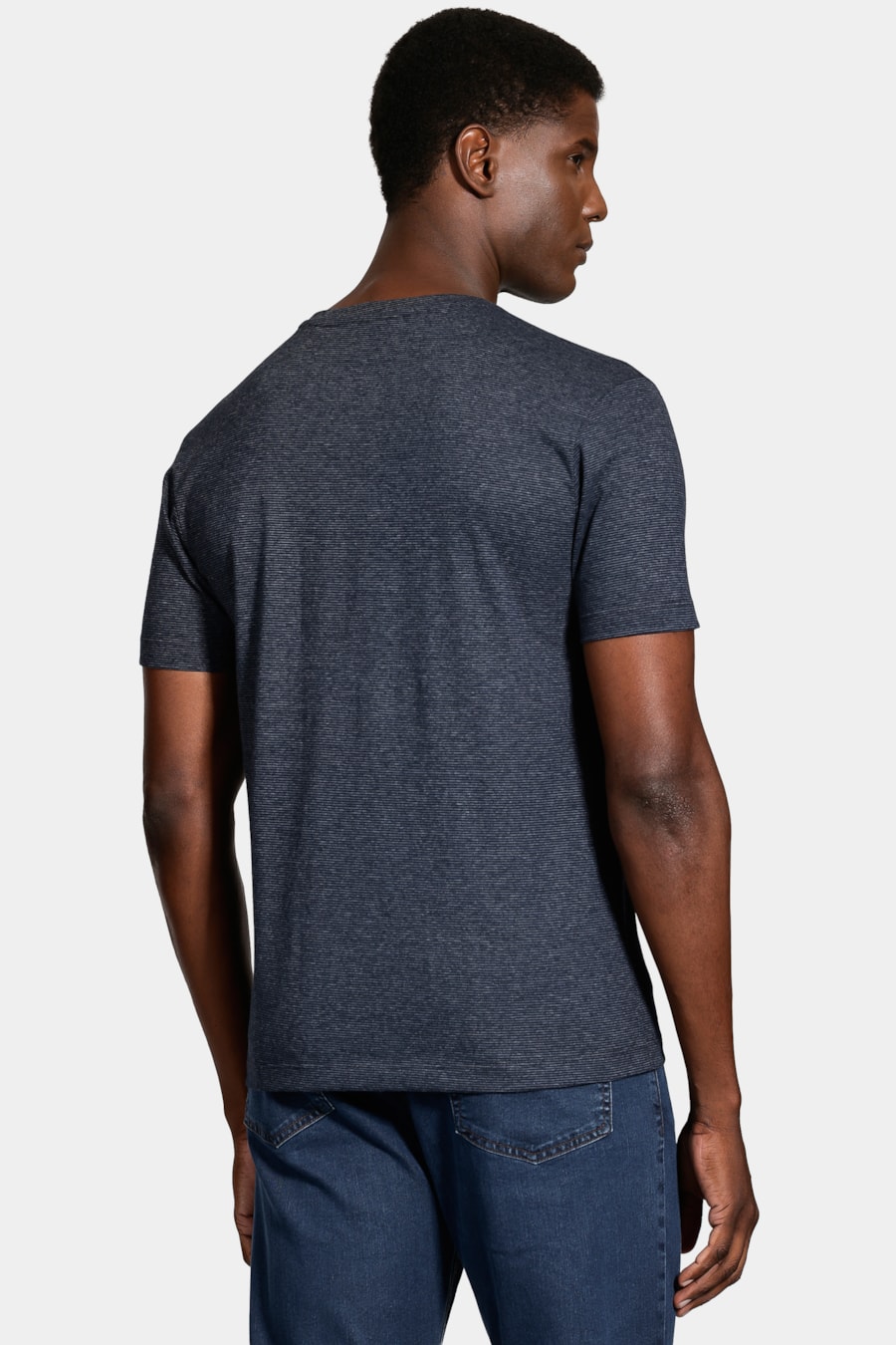 Camiseta Manga Curta Malha Saylor Marinho — foto 4 de 5