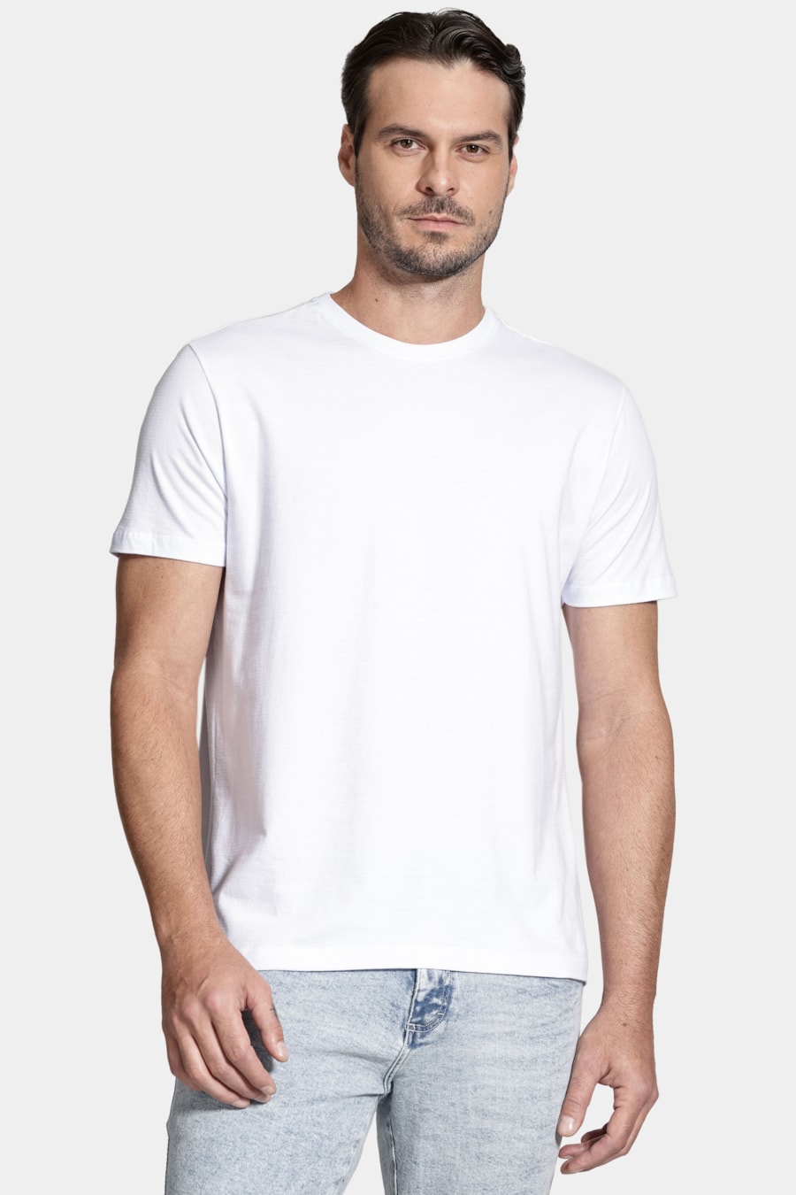 Camiseta Manga Curta Maquinetada Branca — foto 1 de 5