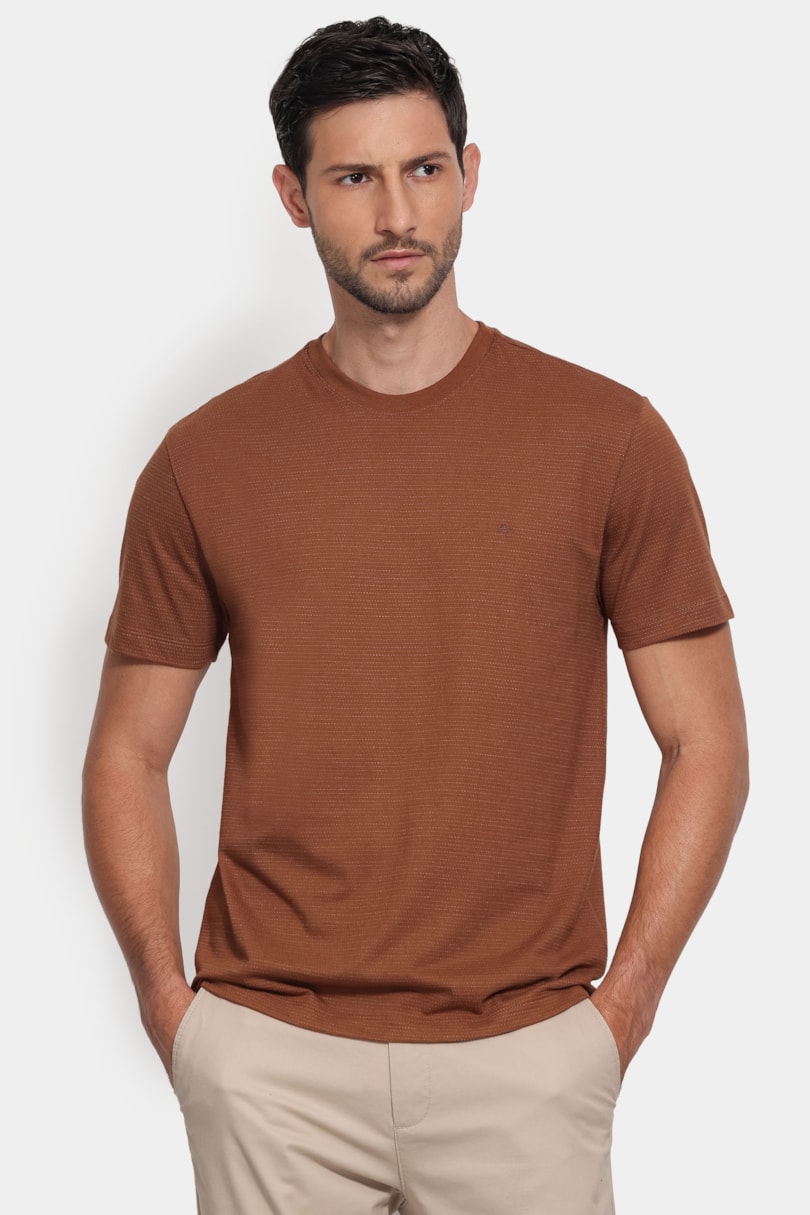 Camiseta Manga Curta Maquinetada Madeira
