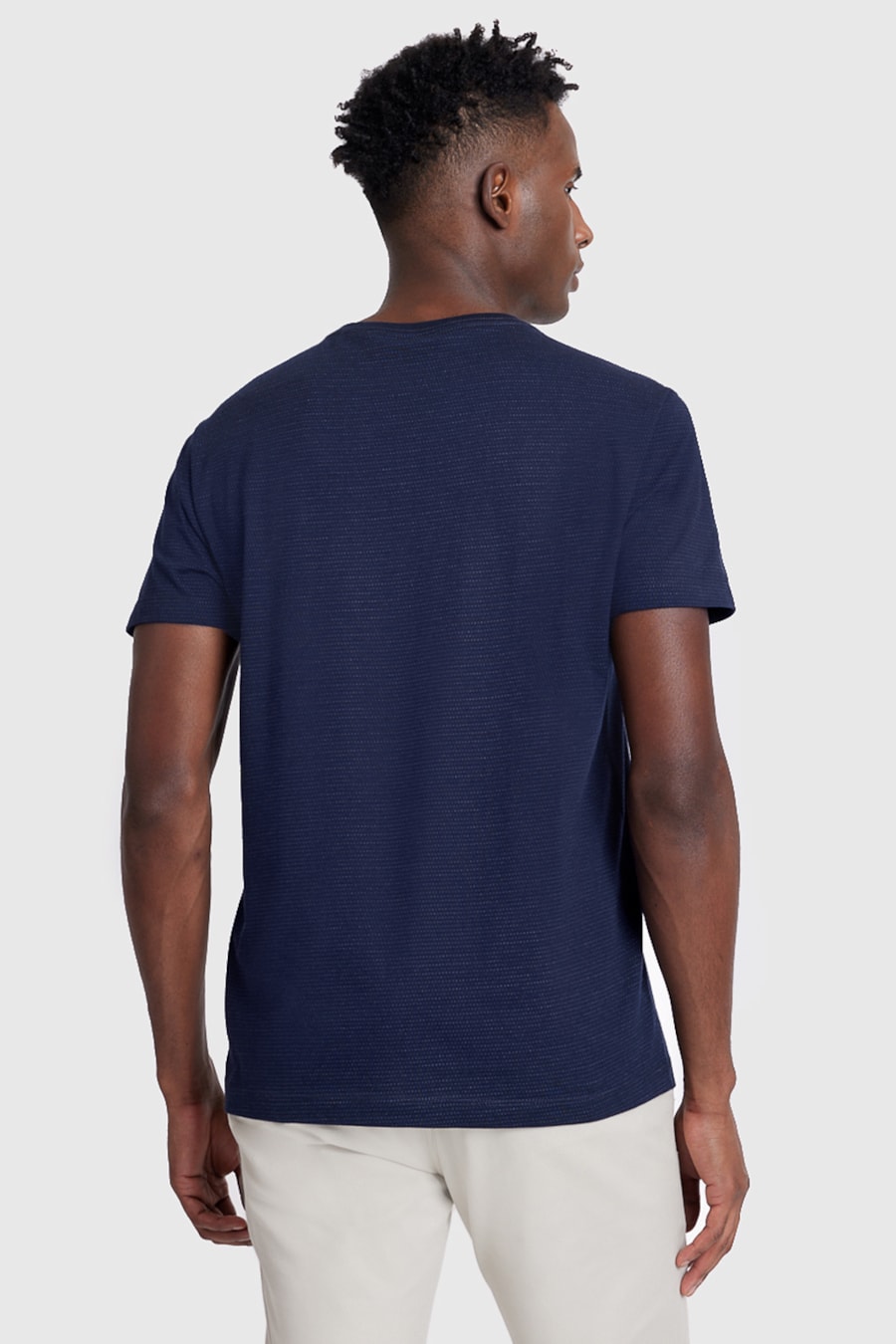 Camiseta Manga Curta Maquinetada Marinho — foto 2 de 2