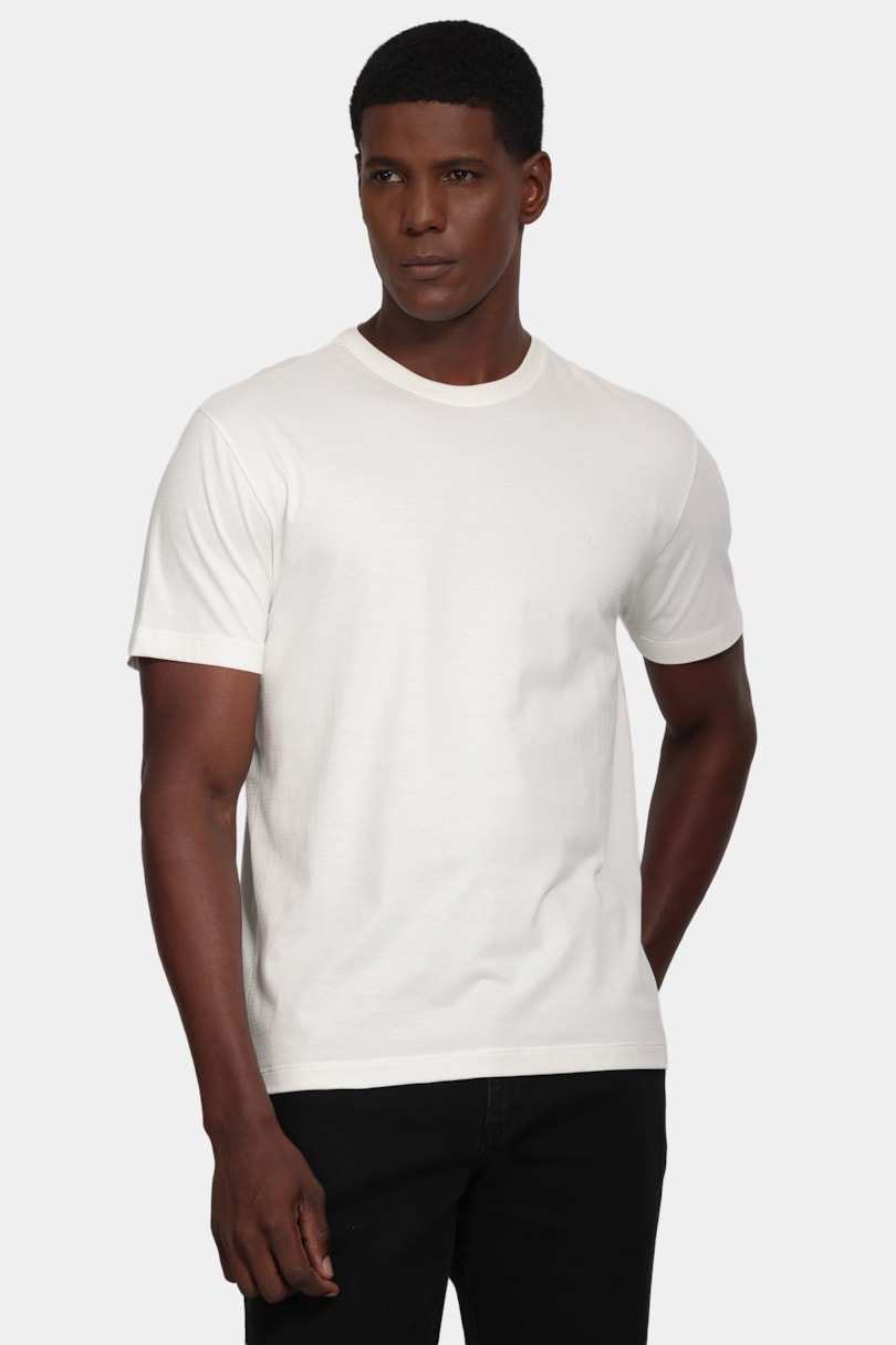 Camiseta Manga Curta Maquinetada Off White