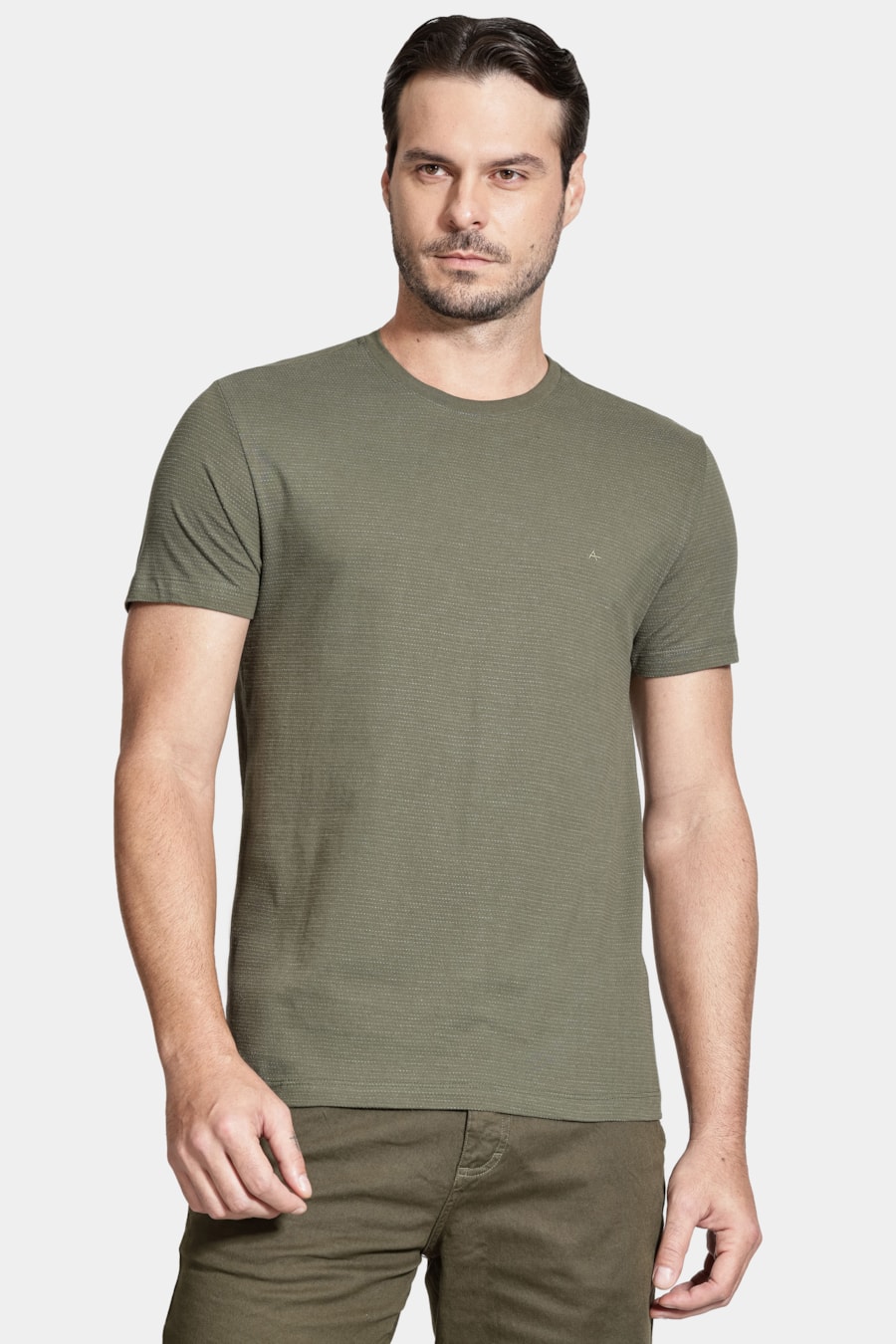 Camiseta Manga Curta Maquinetada Verde Militar — foto 1 de 5