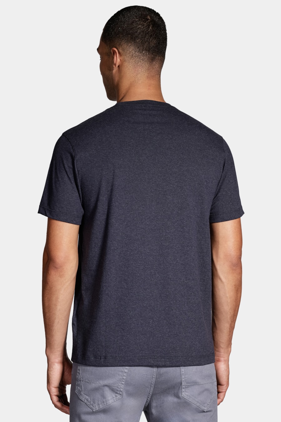 Camiseta Manga Curta Melange Azul Marinho — foto 4 de 4