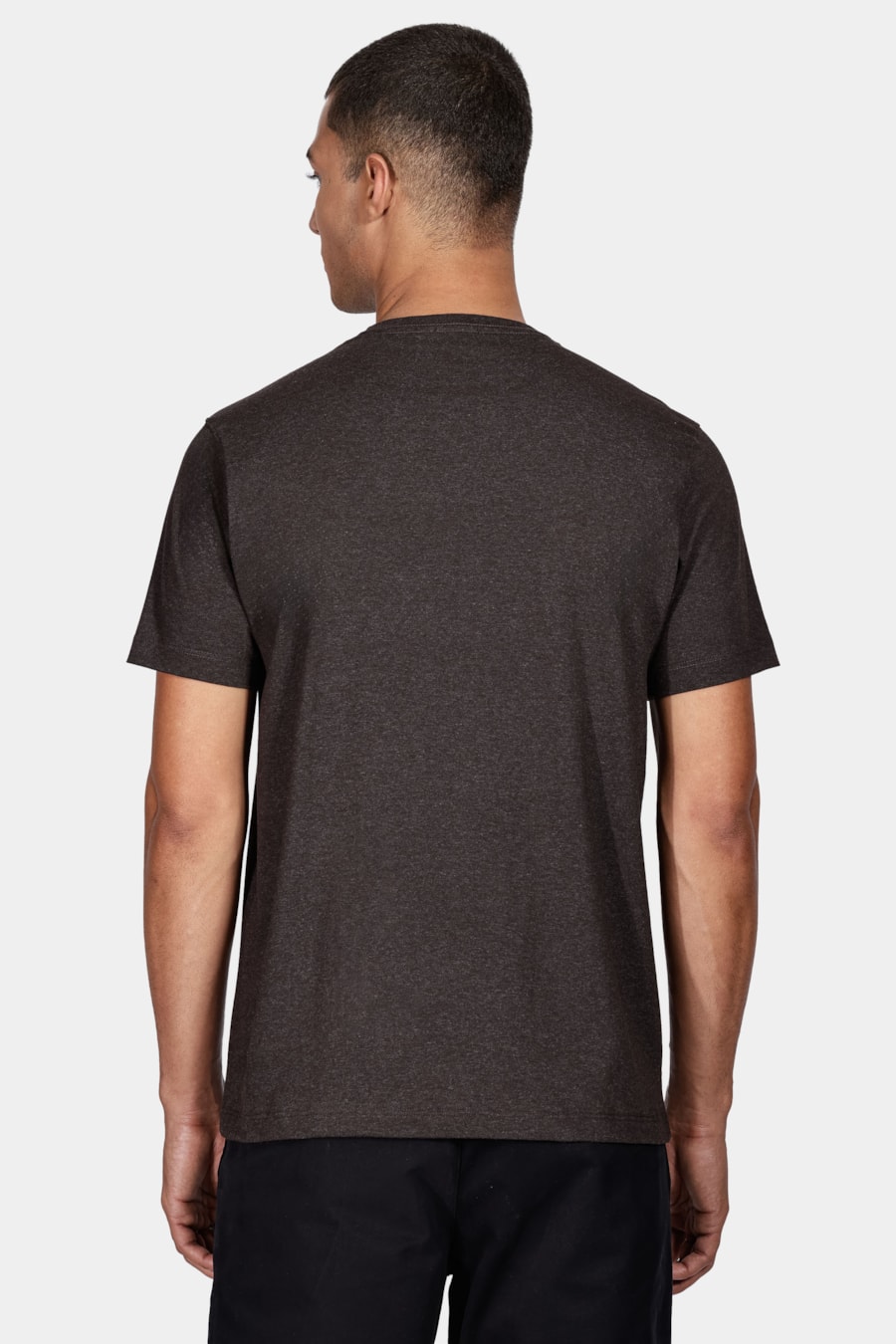 Camiseta Manga Curta Melange Marrom Café — foto 4 de 5