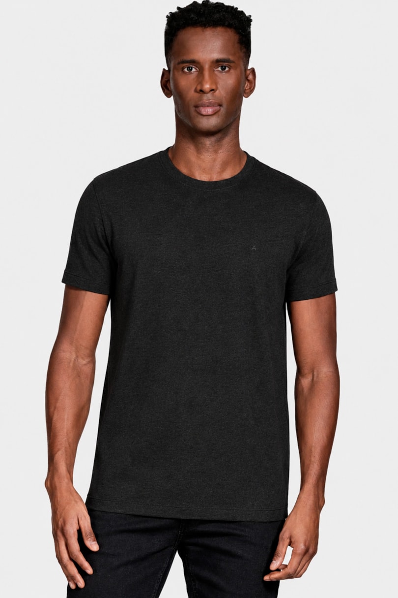 Camiseta Manga Curta Melange Preto