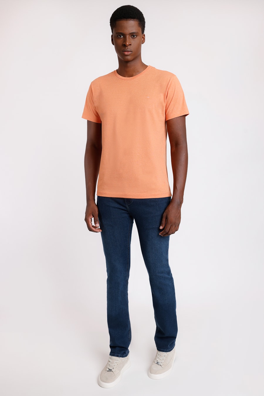 Camiseta Manga Curta Mescla Color Coral — foto 2 de 4