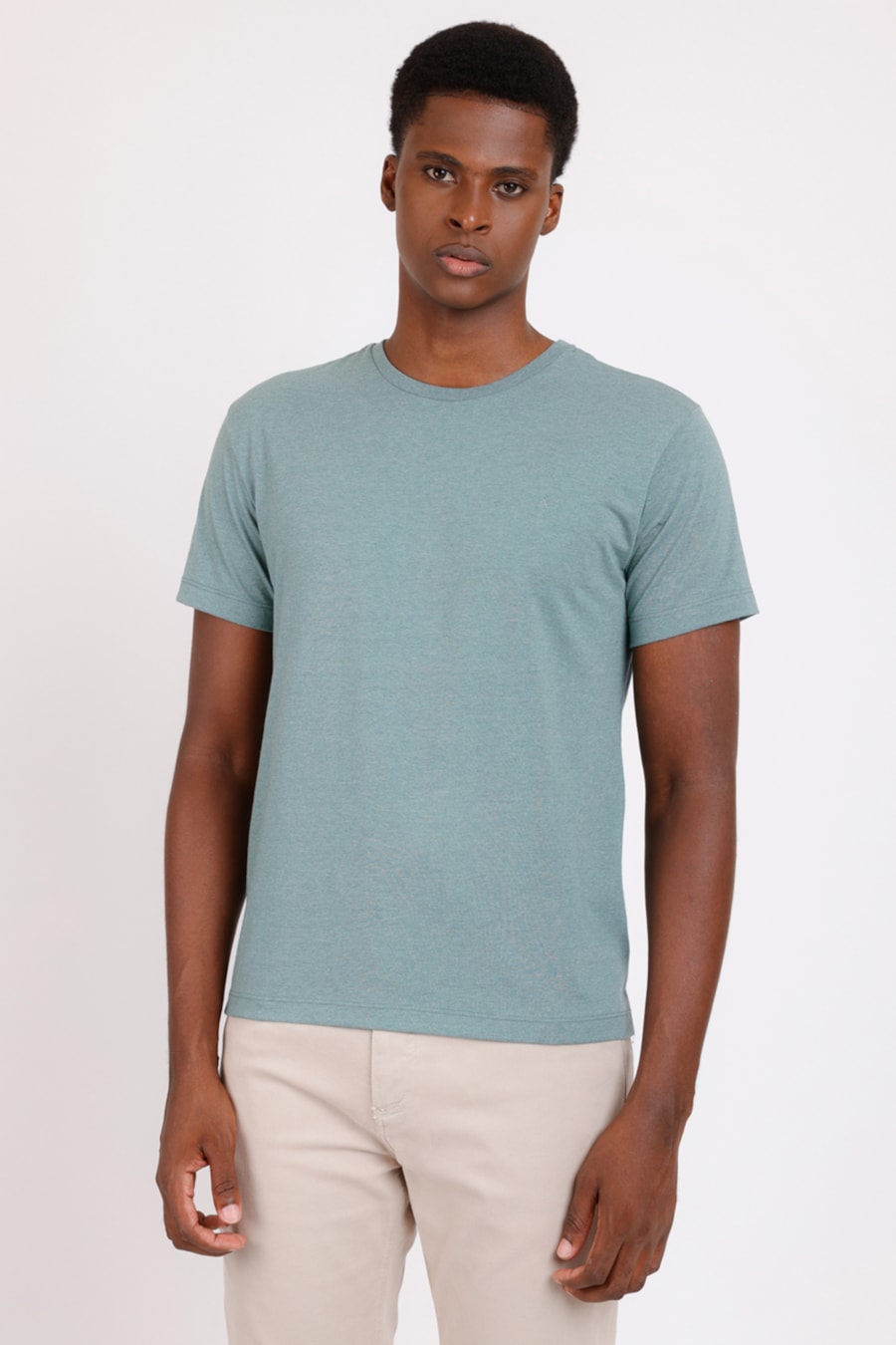Camiseta Manga Curta Mescla Color Verde — foto 1 de 4