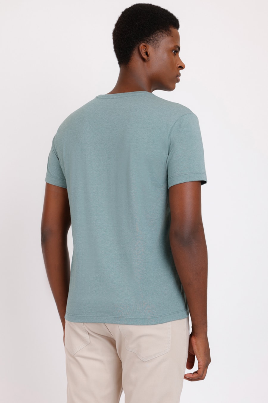 Camiseta Manga Curta Mescla Color Verde — foto 4 de 4