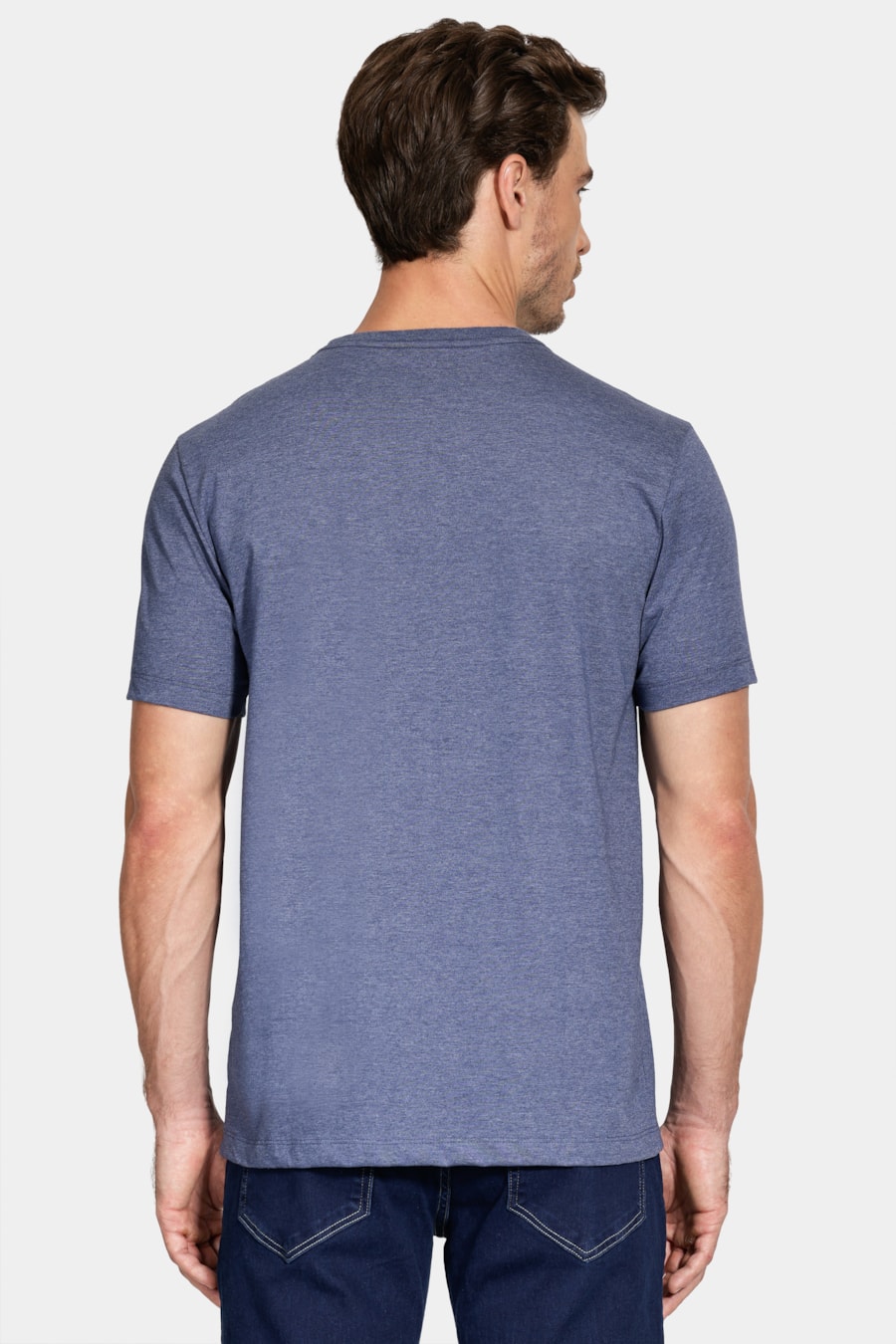 Camiseta Manga Curta Mescla Cores Azul Forte — foto 4 de 5