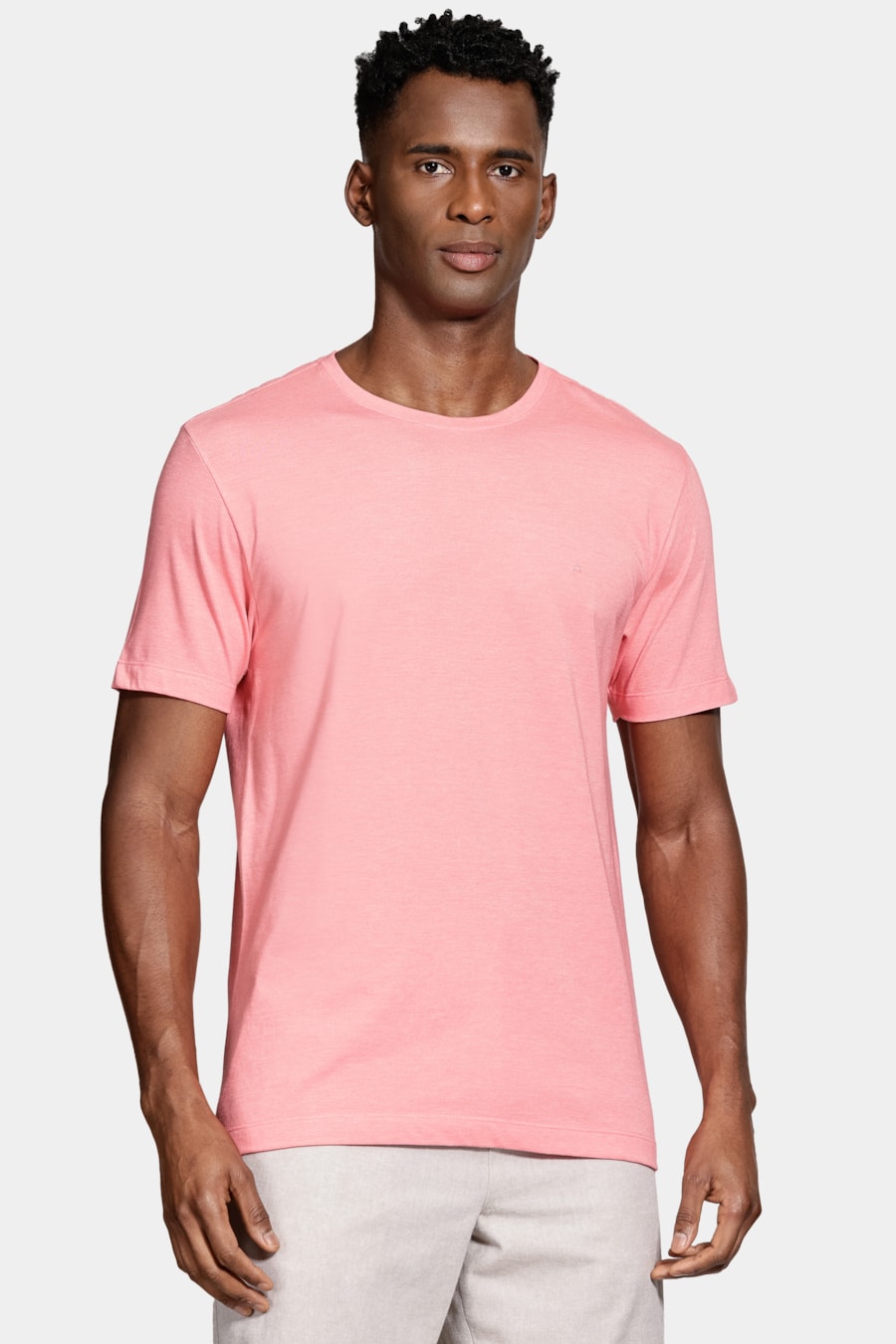 Camiseta Manga Curta Mescla Cores Coral — foto 1 de 5