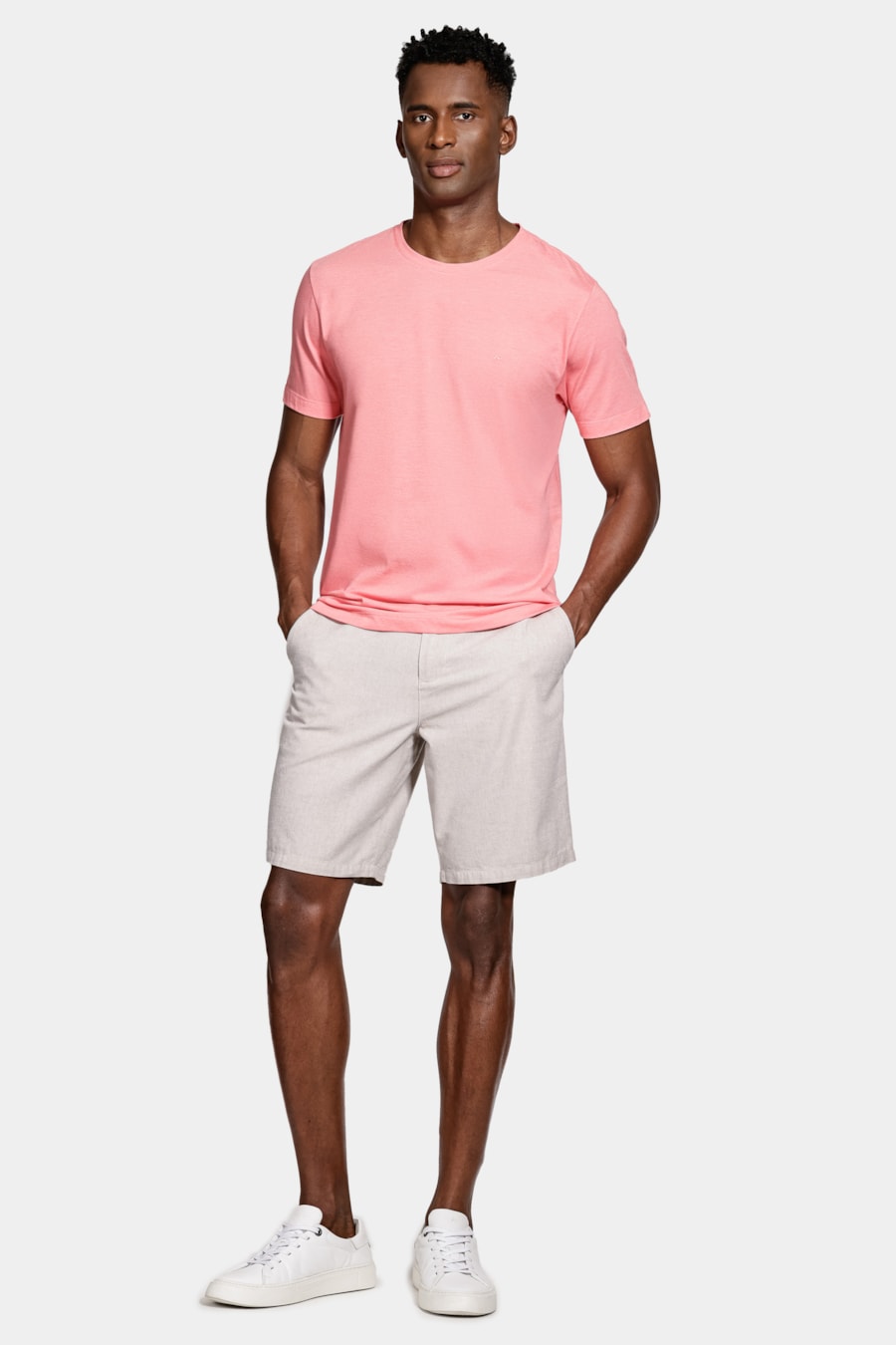 Camiseta Manga Curta Mescla Cores Coral — foto 2 de 5
