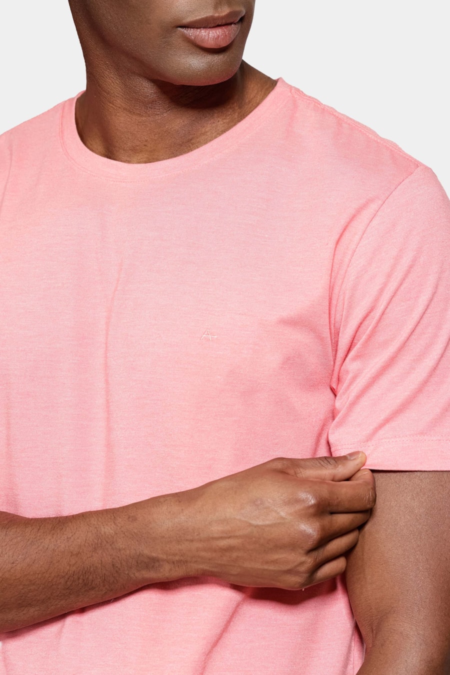 Camiseta Manga Curta Mescla Cores Coral — foto 3 de 5