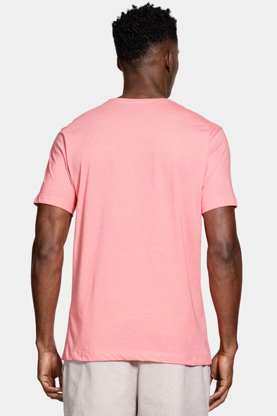 Camiseta Manga Curta Mescla Cores Coral — foto 4 de 5
