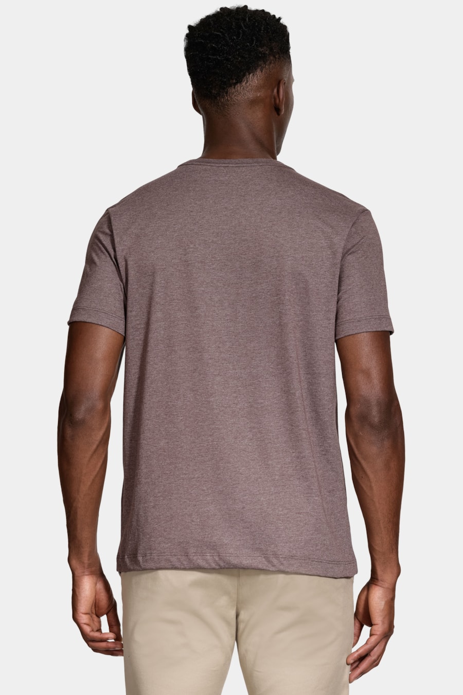 Camiseta Manga Curta Mescla Cores Marrom — foto 4 de 5