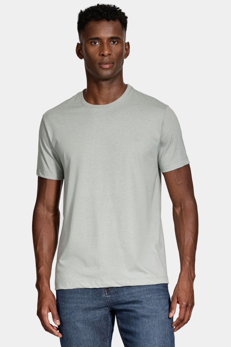 Camiseta Manga Curta Mescla Cores Verde Bandeira