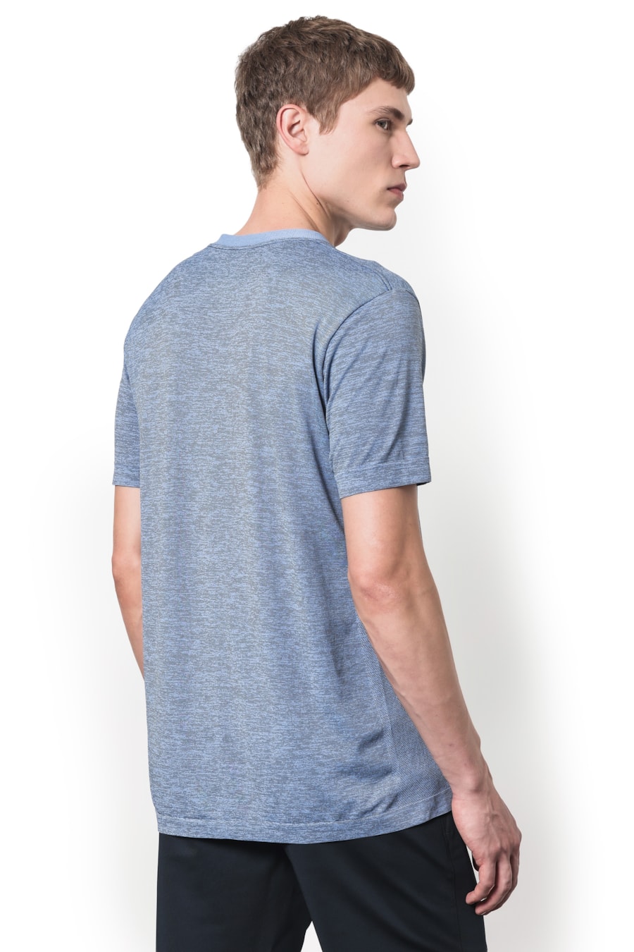 Camiseta Manga Curta Mescla Seamless Azul — foto 4 de 5