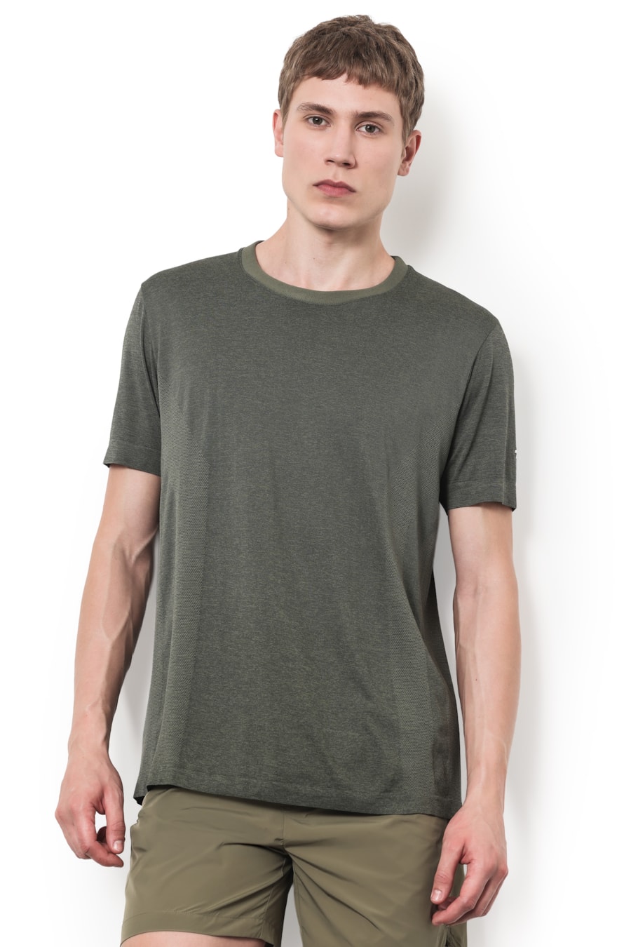 Camiseta Manga Curta Mescla Seamless Verde Militar — foto 1 de 5