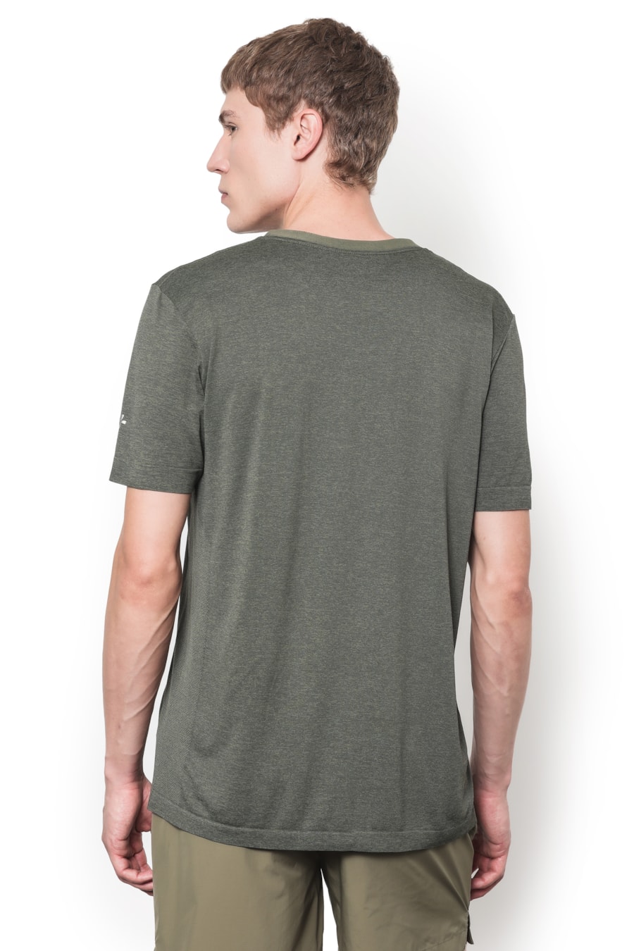 Camiseta Manga Curta Mescla Seamless Verde Militar — foto 4 de 5