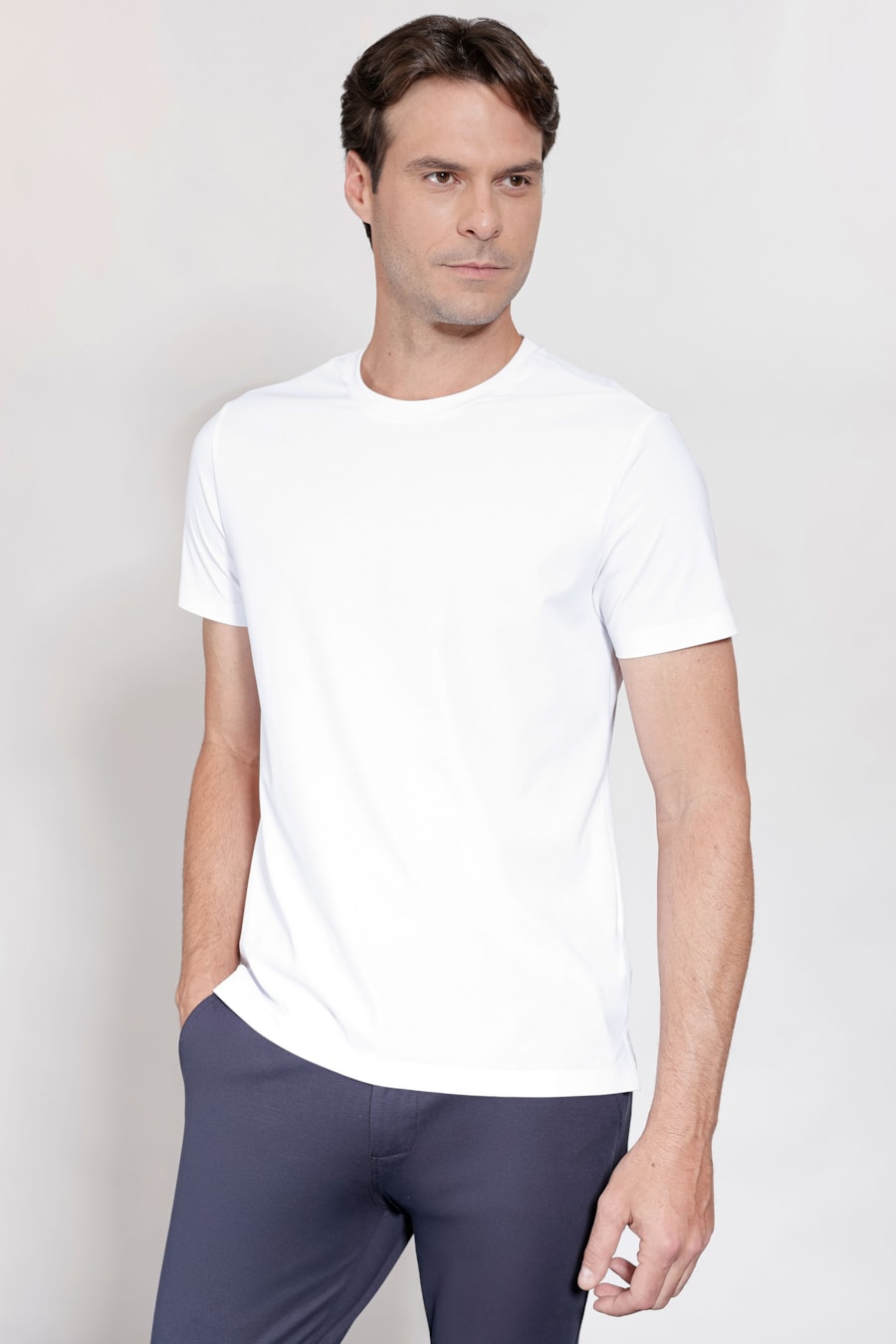 Camiseta Manga Curta Micro Piquet Bonded Branco — foto 1 de 5