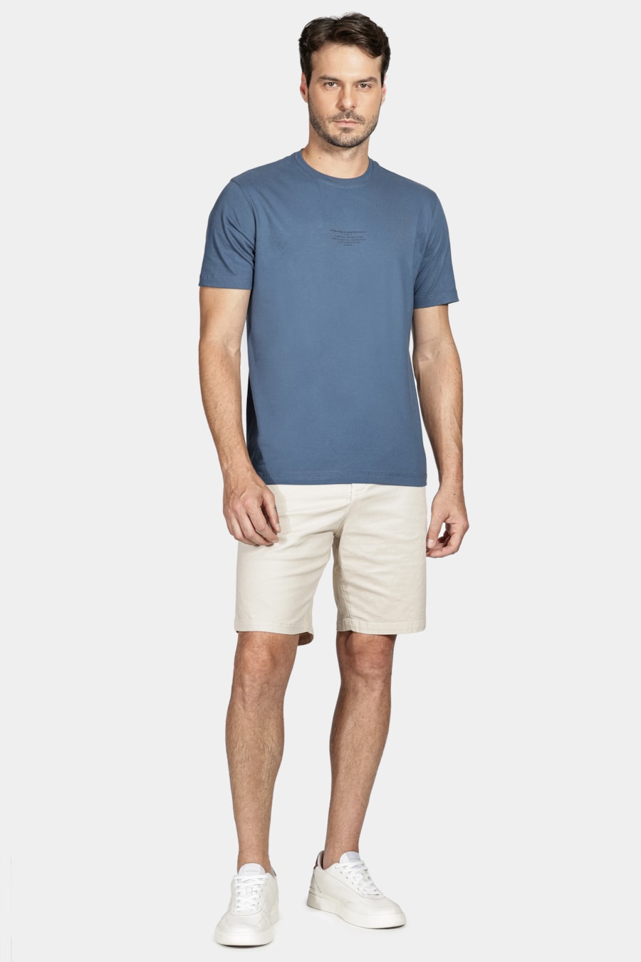 Camiseta Manga Curta Minimal Azul Alumínio — foto 2 de 5