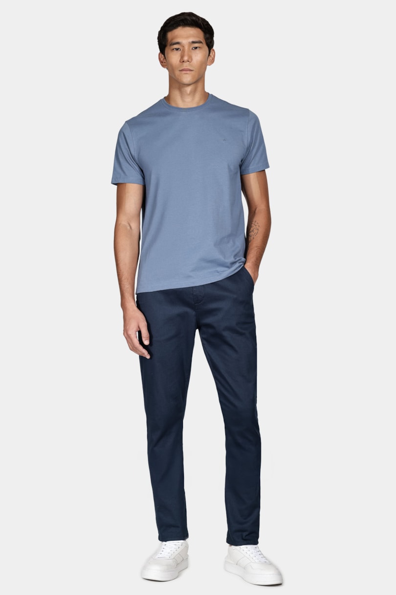 Camiseta Manga Curta New Essencial Azul Alumínio