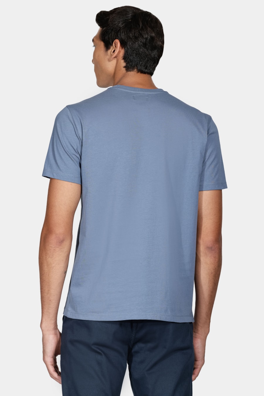 Camiseta Manga Curta New Essencial Azul Alumínio — foto 4 de 5