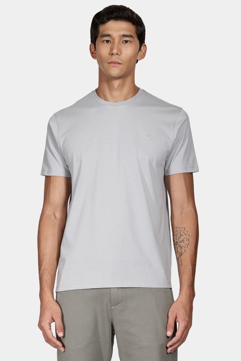 Camiseta Manga Curta New Essencial Cinza Prata