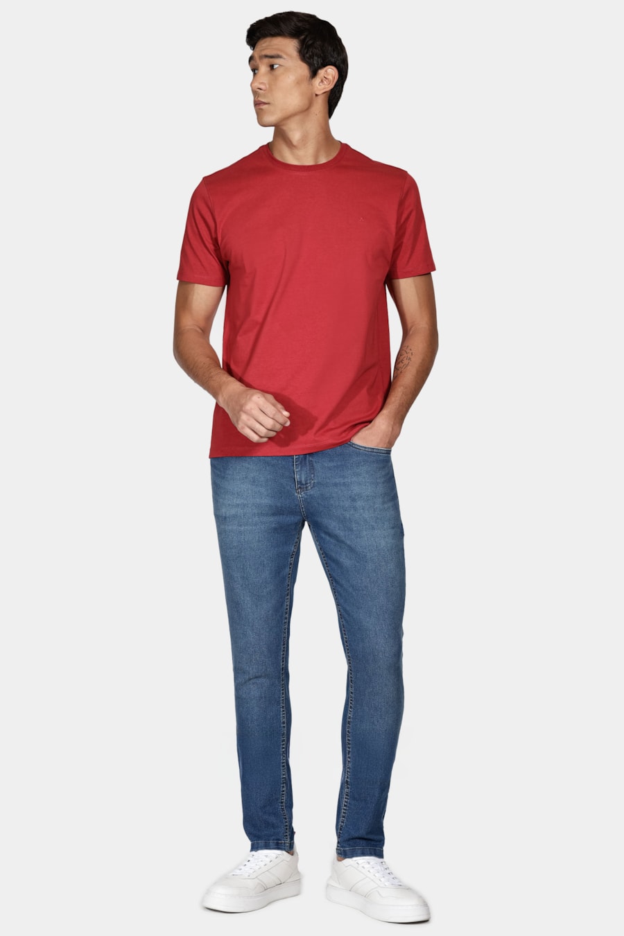 Camiseta Manga Curta New Essencial Vermelho Carmim — foto 2 de 5