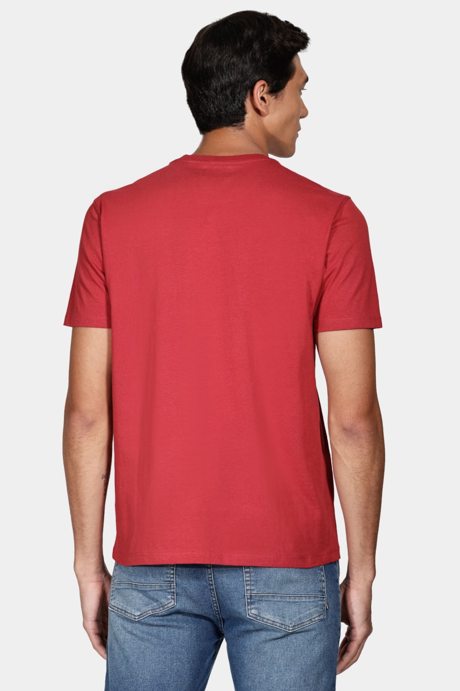 Camiseta Manga Curta New Essencial Vermelho Carmim — foto 4 de 5