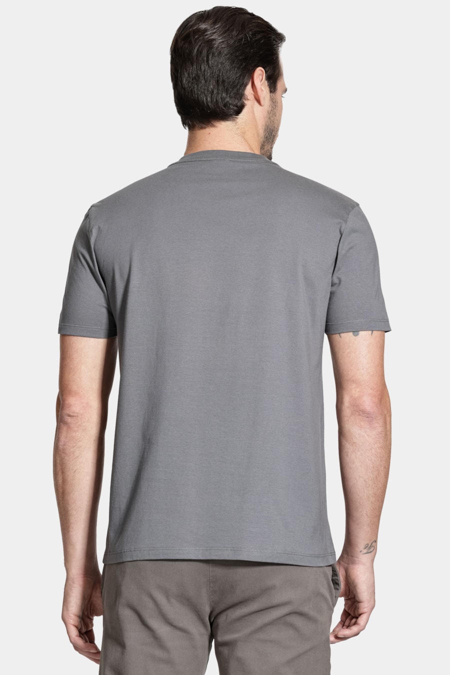 Camiseta Manga Curta Outline Geométrico Cinza Grafite — foto 4 de 4