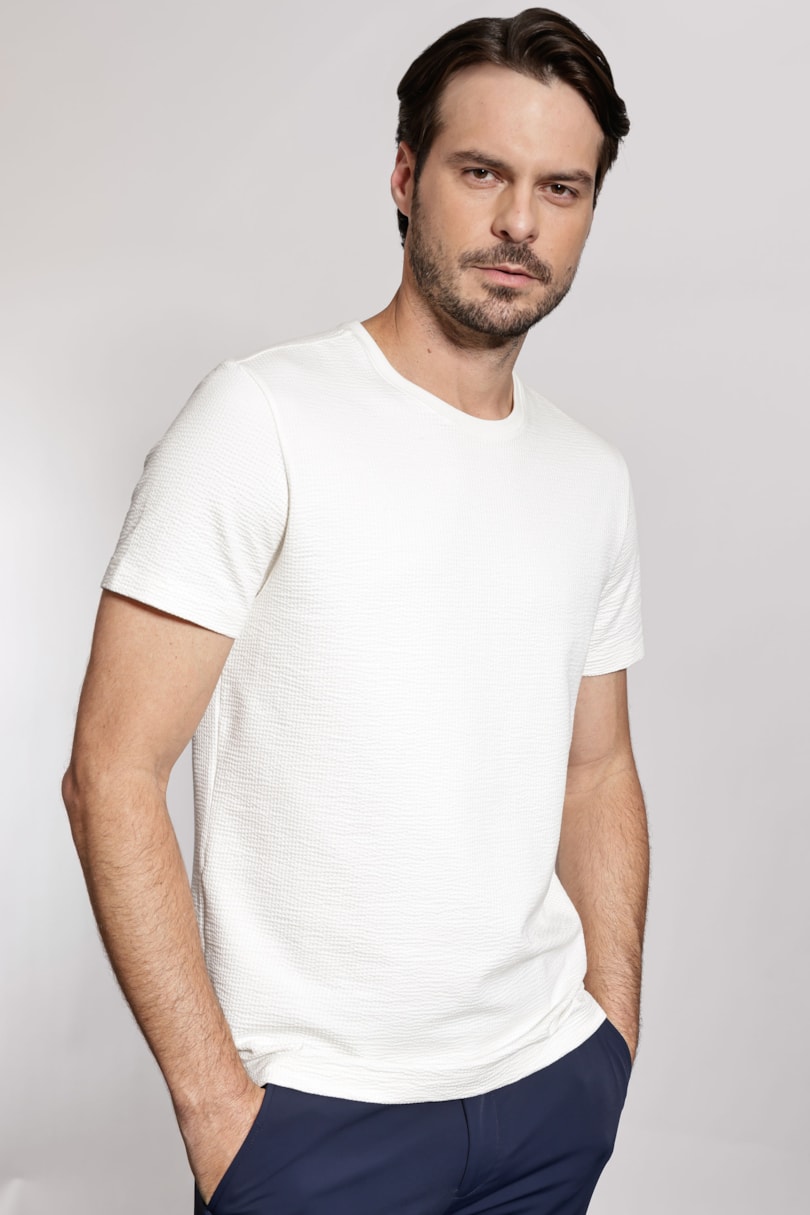 Camiseta Manga Curta Pima Performing Elastic Wave Algodao