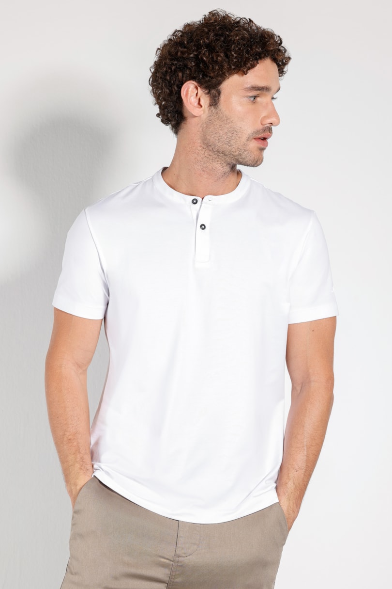 Camiseta Manga Curta Pima Performing Gola Padre Branco